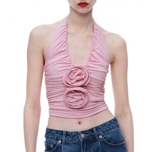 H&M x Magda Butrym Rose Appliqued Halterneck Top